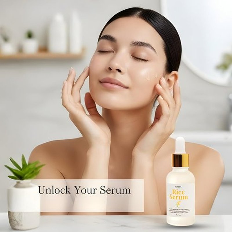 NIMBA Rice Serum for Glass Skin - Premium Anti-Aging Face Serum with Tremella & Sweet Potato Extracts | Deep Hydration & Skin Barrier Support