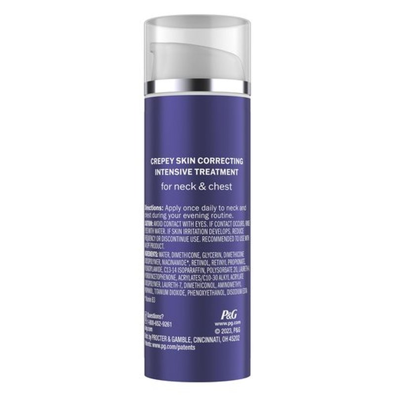 Olay Treatment Cream Intensive Crepey Skin Correcting for Neck & Chest with Retinol24, Vitamin B3 Complex, Deeply Hydrates, Renews & Smoothes Skin, 1.7 fl oz