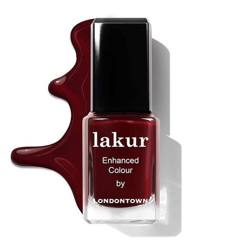 LONDONTOWN Lakur Nail Polish - Lady Luck Dark Red | Long-Lasting, Chip-Resistant Formula