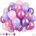 50PCS Metallic Purple & Pink Latex Balloons - 12 Inch Confetti Balloons for Birthday & Wedding Decor | Skiennix