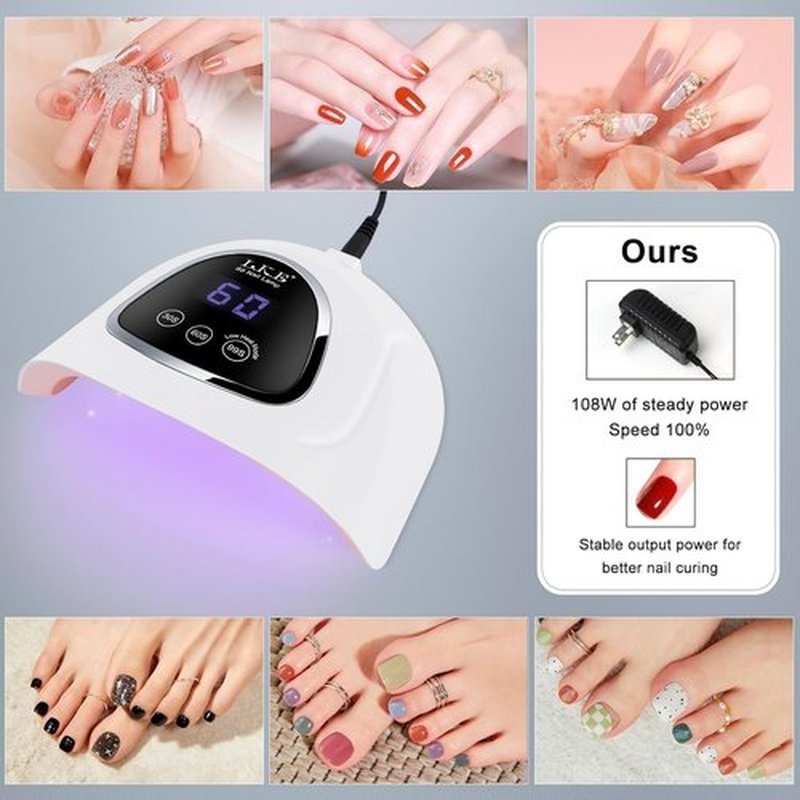 LKE UV Nail Lamp, 72W UV LED Nail Lamp Nail Dryer Light for Nails with 3 Timer Setting & LCD Touch Display Screen for Home and Salon Use