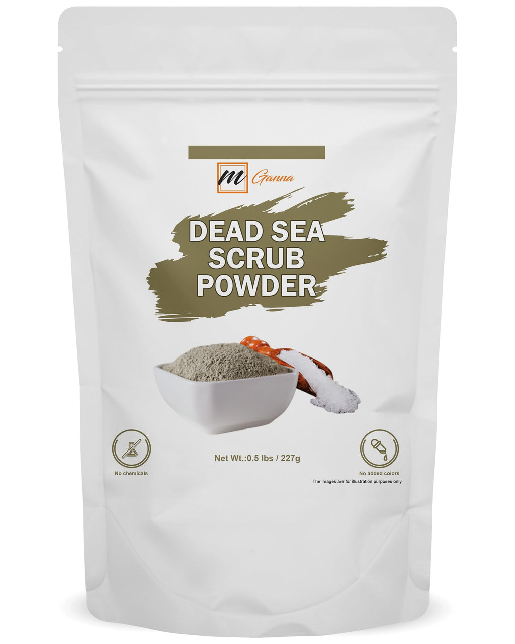 mGanna Dead Sea Exfoliating Scrub (Dead Sea Mud + Epsom Salt) Face Cleanser, Smooth Soft Body Peels and Cosmetic Formulations 0.5 LBS / 227 GMS