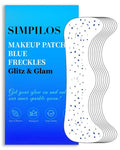 Simpilos Blue Face Glitter - Waterproof and Long-Lasting Body Glitter Makeup Patches, Sparkle Rave Accessories for Festivals and Parties (Blue - 8 Sheets)