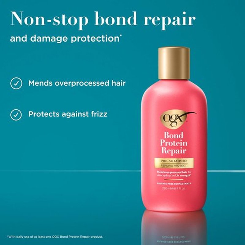 OGX Repair & Protect Bond Protein Pre-Shampoo Treatment - Sulfate-Free, 8.4 fl. oz | Nourishing Formula