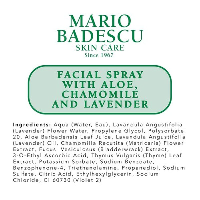 Mario Badescu Facial Spray with Aloe, Chamomile and Lavender for All Skin Types | Face Mist That Hydrates and Restores Balance & Brightness | 4 FL OZ & 2 FL OZ Combo
