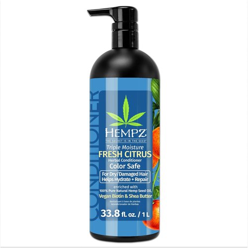 Hempz Biotin Conditioner - Triple Moisture Citrus Formula for Growth & Strength - 33.8 Fl Oz