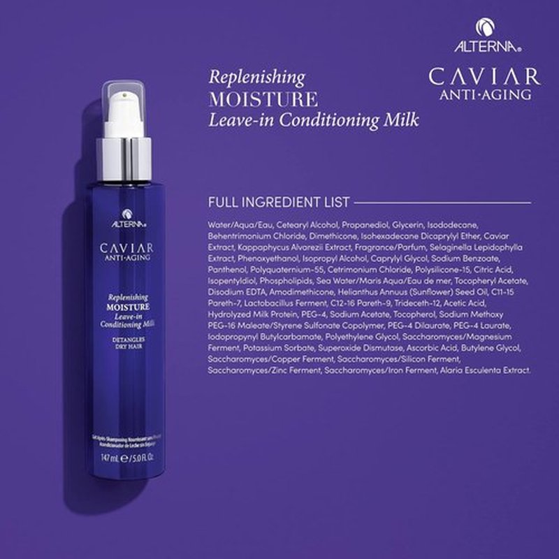 Alterna Haircare CAVIAR Leave-In Conditioning Milk - Anti-Aging Moisture for Dry Hair | 5 Fl Oz, Sulfate-Free