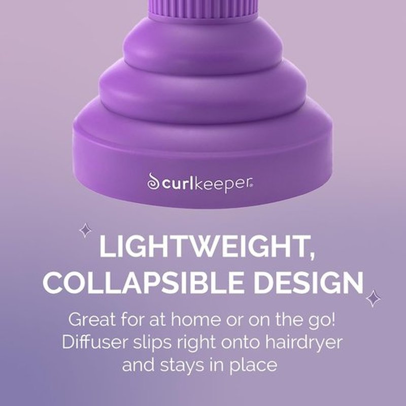 Curl Keeper Hair Dryer Diffuser - Pop-Up Silicone Attachment for Curly Hair | Travel-Friendly & Adjustable