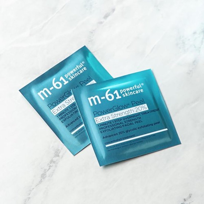 M-61 PowerGlow Peel - Extra Strength 20% Glycolic Acid Exfoliating Facial Peel | Intense Overnight Treatment