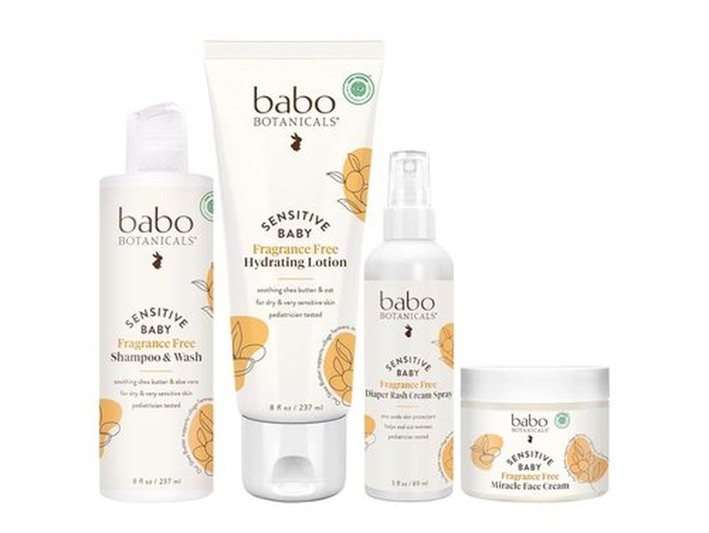 Babo Botanicals Baby Care Essentials Gift Set | Natural Skincare & Bath Products for Delicate Skin - 5 Items