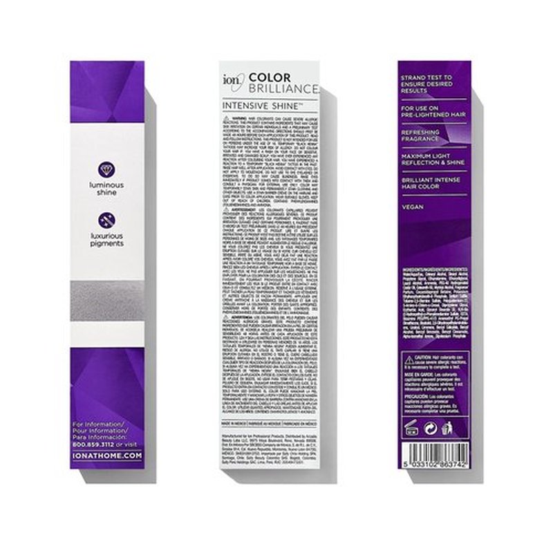 Ion Permanent Brights Hair Color - Vegan Purple Shade | 100% Gray Coverage, Long-Lasting & Fade Resistant, 2.05 oz