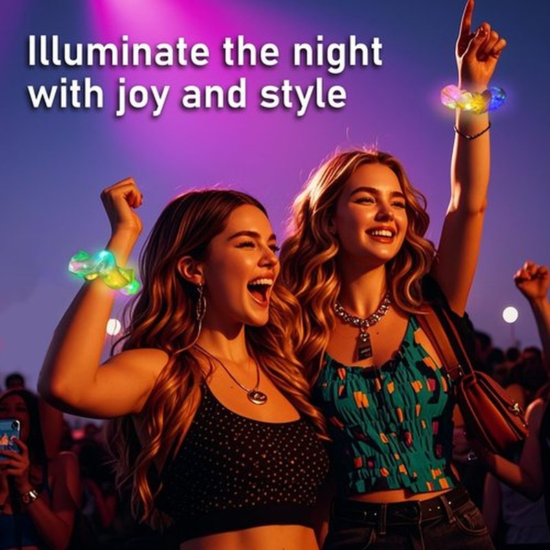 4 Pcs Light Up Mermaid Scrunchies, LED Hair Scrunchy for Girl & Women, Multi Glow, Glow in the Dark Accessories for Rave Neon Slumber Party(Light pink, Green, Magenta, Orange)