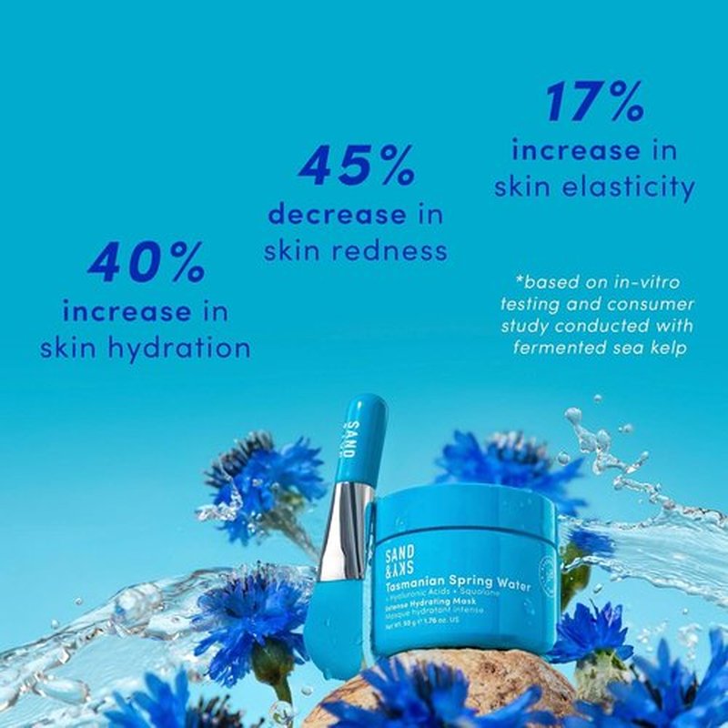 Sand & Sky Hydrating Face Mask with Hyaluronic Acid - Intense Moisture & Skin Barrier Repair, 3.4 oz