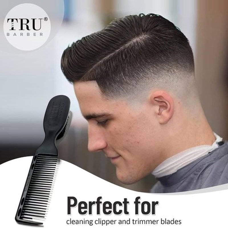 TRU BARBER Pro Fading Brush Set - 2PCS Barber Fade & Cleaning Brushes for Clippers | Beard Styling Tool