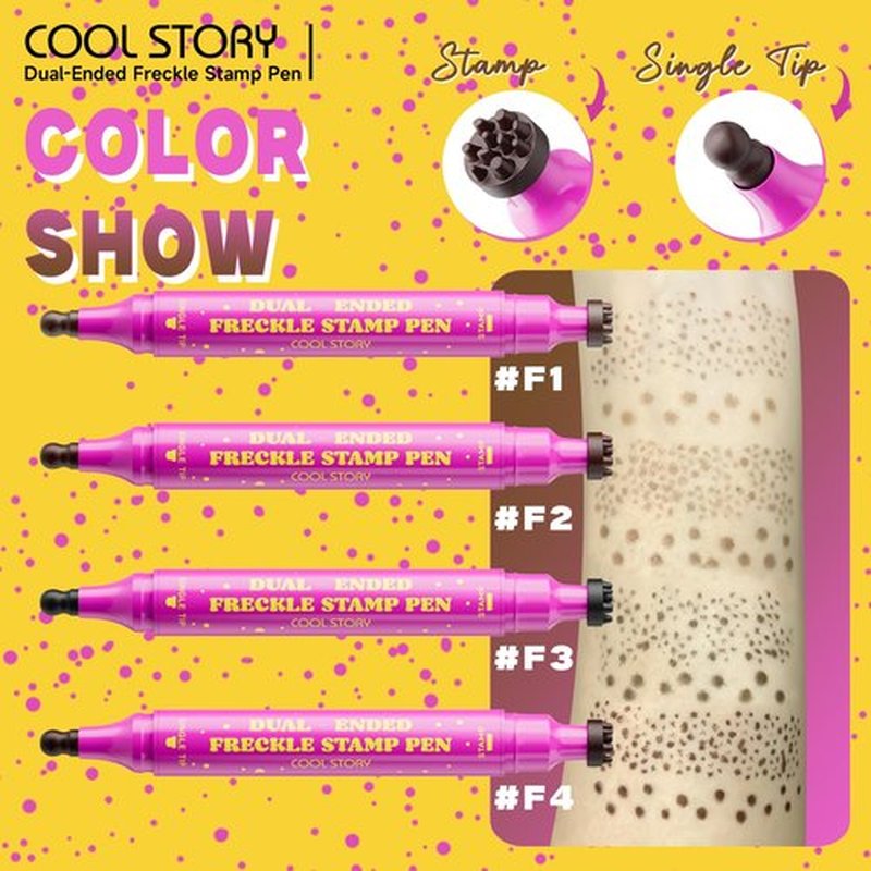 Dual-Ended Freckle Stamp Pen – Realistic Faux Freckles Makeup with Soft Sponge Stamp & Precision Tip – Waterproof Long-Lasting Freckle Marker for Natural or Bold Looks (04 Deep chocolate Brown)