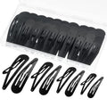 40 Piece Snap hair Clips for Woman, Large Metal Hair Barrettes with Storage Box, Nonslip Hair Pins Accessories for Women, Girls, Kids, Teens - 1.9", 2.3", 2.7", 3.1" Sizes(Black)