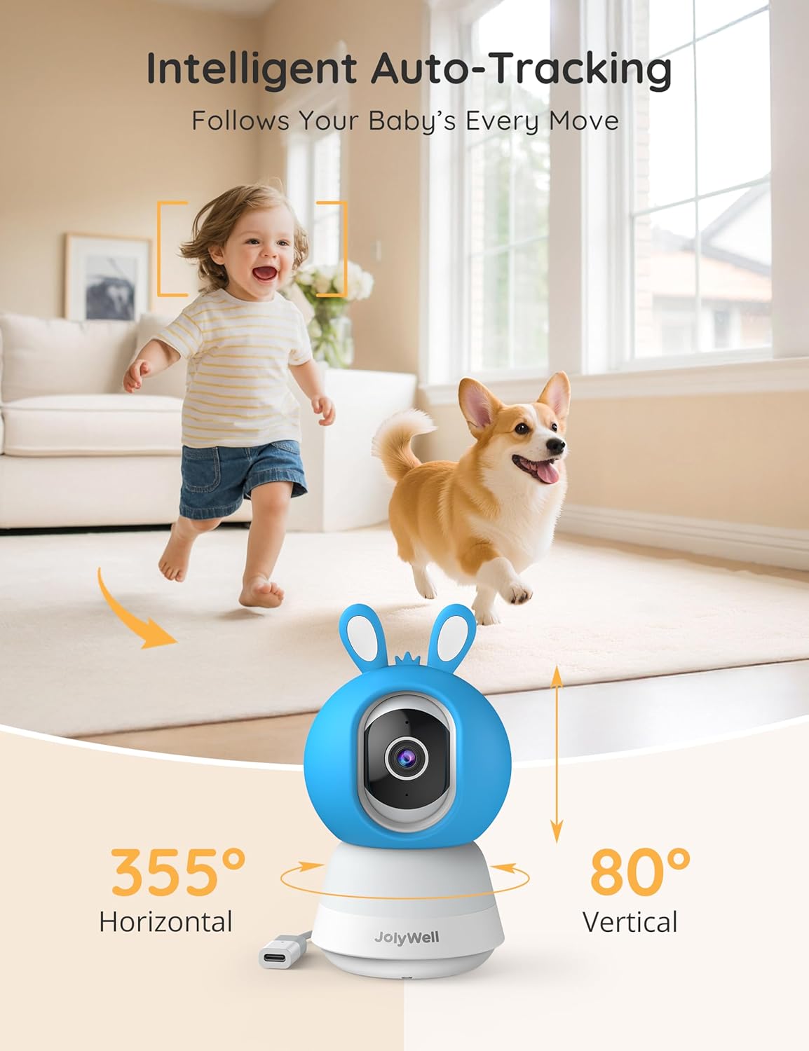 2K Baby Monitor by [Brand Name] - WiFi Camera with 5" Display, App Control & Night Vision