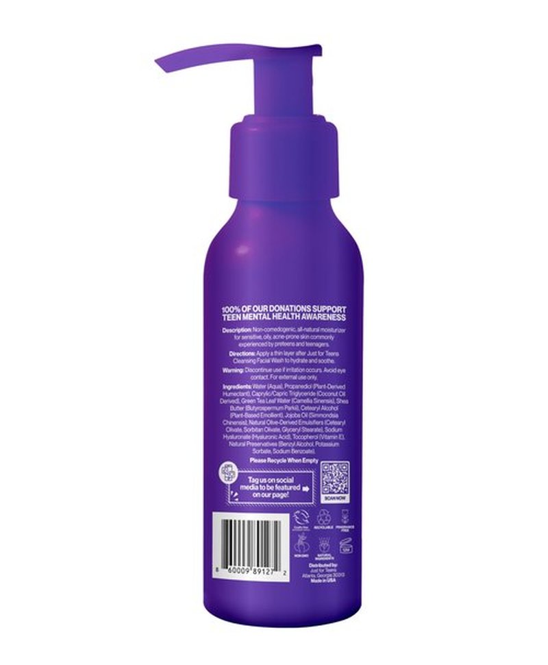 Just For Teens Daily Face & Body Moisturizer | Natural Ingredients | For Oily, Sensitive Skin | Teens Best Skincare | 6oz