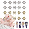 20Pcs Christmas Snowflake Nail Charms and Gems Gold Silver Alloy Snowflake Xmas Nail Art Charms Rhinestone Jewelry for Women DIY Winter Christmas Holiday Party Nail Decoration Supply