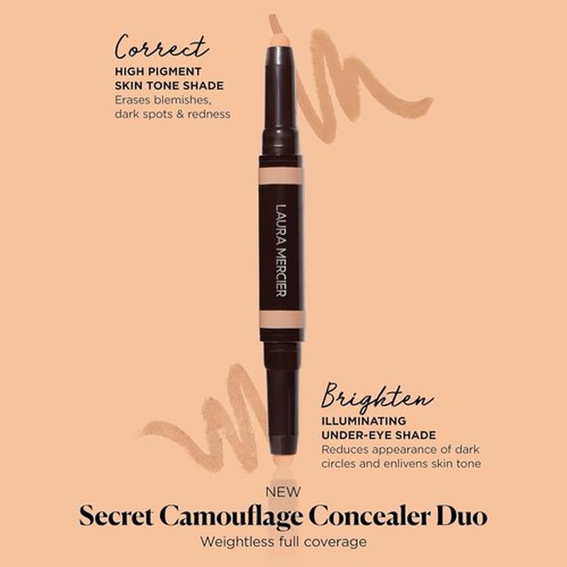 Laura Mercier Secret Camouflage Concealer Duo - 2-in-1 Face & Under Eye Stick for Full Coverage & Brightening