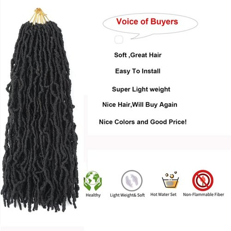 Faux Locs Crochet Hair 18 Inch,6 Packs Soft Locs,Pre Looped Faix Locs For Black Women,Synthetic Braiding Hair Crochet Braids Dreadlock Extensions (18in,1B#)