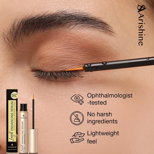 Eyelash Growth Serum, Lash & Brow Serum: Peptide Lash & Brow Enhancer for Fuller, Longer-Looking Lashes & Brows – Ginseng & Amino Acids – 3 mL