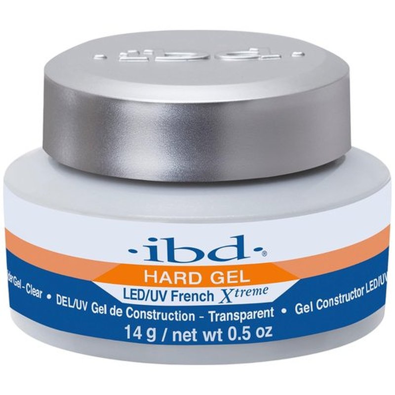 ibd LED/UV French Xtreme Hard Gel - Clear Builder Gel for Nail Extensions & Enhancements, Formaldehyde-Free, 0.5 oz
