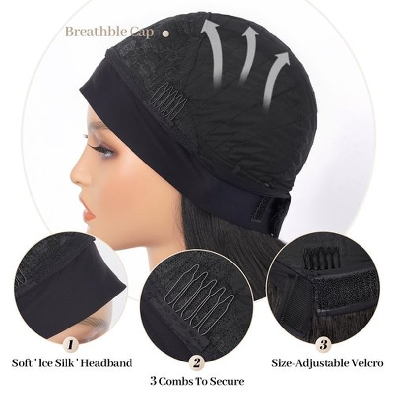 Aminow Wavy Headband Wig Synthetic Body Wave Headband Wigs for Black Women Glueless Half Wig Soft & Natural as Human Hair (Natural Black, 20 Inch)