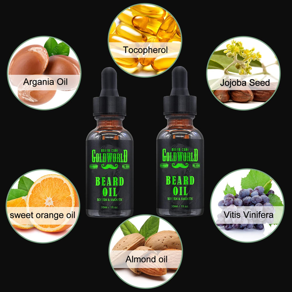 GoldWorld Beard Oil for Beard Grooming,Beard Care,Unique Chrismast Stocking Stuffers Birthday Fathers Gifts for Men Him Dad