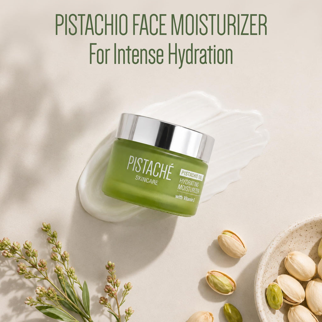 Pistaché Skincare Pistachio Oil Face Moisturizer | Hydrating & Nourishing Cream with Vitamin E & Antioxidants for Face, Neck & Chest, 1.7 oz