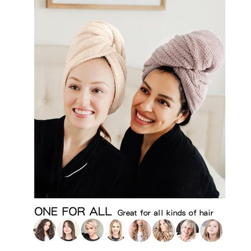 ROLSHOL 2 Packs Large Microfiber Hair Towels for Women, Super Absorbent & Quick Dry Hair Towel Wrap for Curly Hair Long & Short Hair- Anti-Frizz Hair Turbans for Wet Hair (Mauve & Clay)