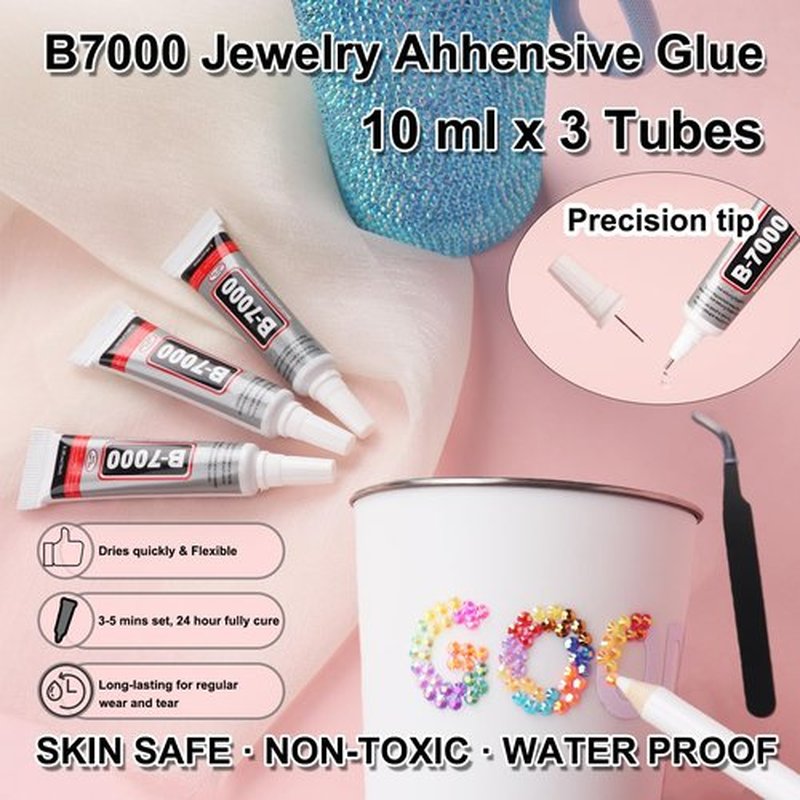 2 Boxes Rhinestones for Bedazzling Kits, Multicolor 3mm & Silver Clear 2/3/4/5/6mm Resin Flatback Gems for Diamond Art, Bedazzler Kit with 3Pcs 10ml B7000 Jewelry Glue for DIY Crafting Crafts Decor