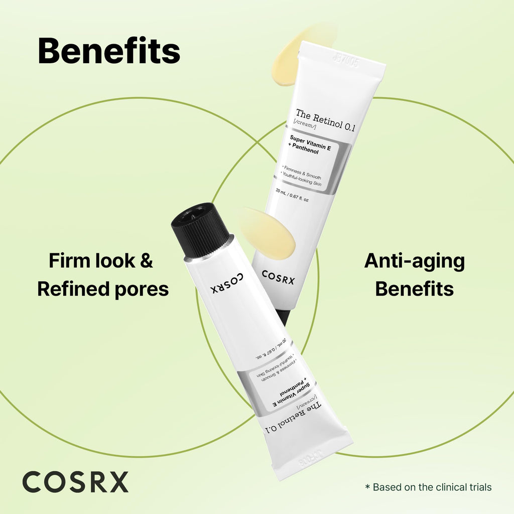 COSRX Retinol 0.1% Cream, Anti-aging Eye & Neck Cream with Retinoid Treatment to Firm Skin, Reduce Wrinkles, Skin Tightening Cream for Fine Lines & Firmness, Gentle Daily Korean Skin Care, 0.67 fl oz