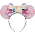 Trnerm Birthday Mouse Ears Headband Colorful Cute Princess Birthday Hair Band, 1 Count (Pack of 1)
