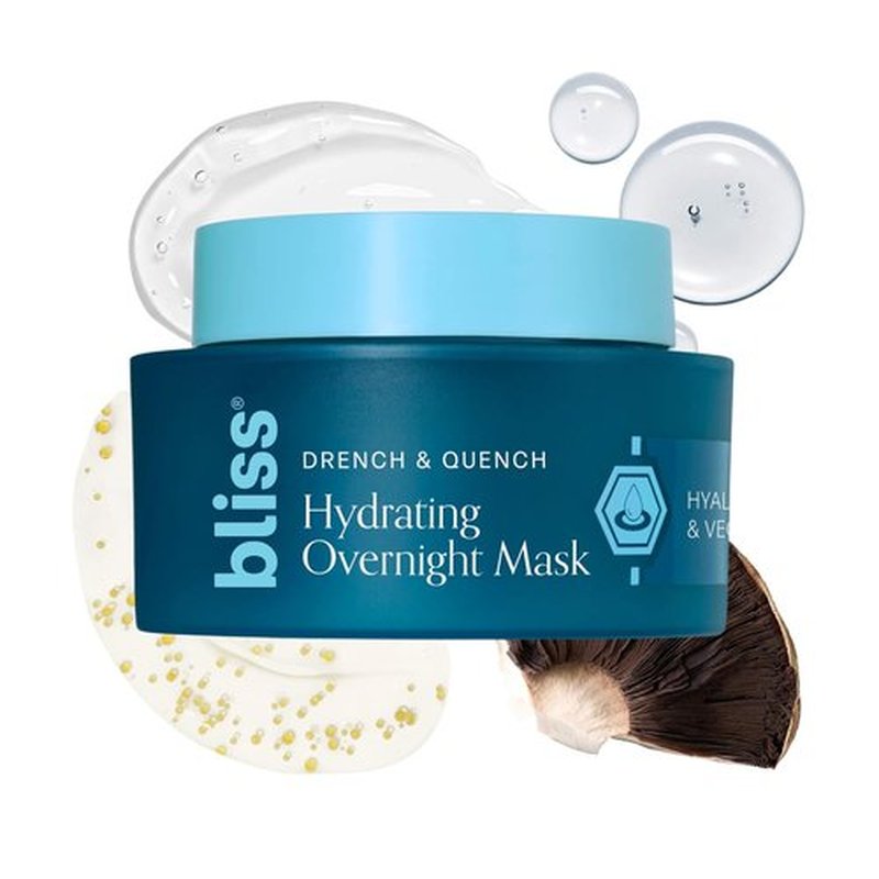 Bliss Drench & Quench Hydrating Overnight Collagen Mask - Boost Elasticity & Hydration for Glowing Skin