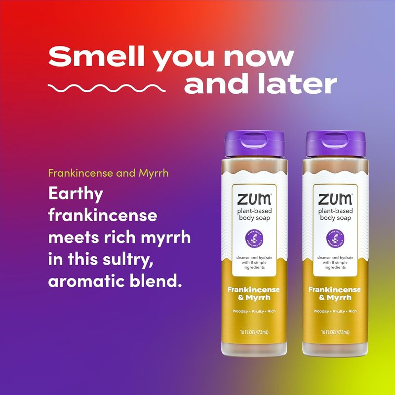 Zum Body Soap - Frankincense & Myrrh Scent - 16 Fl Oz | 2 Pack for Nourishing Skin