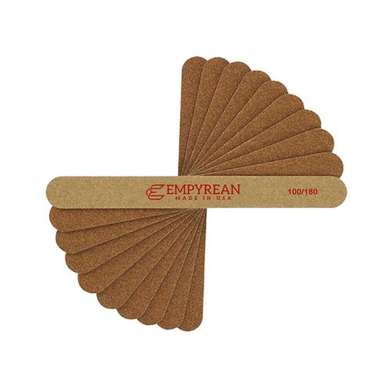 Empyrean Premium Nail Files | Made in USA | Coarse 100/180 Medium | Professionals Choice | Disinfectable Washable Reuseable | Old Gold Nail File