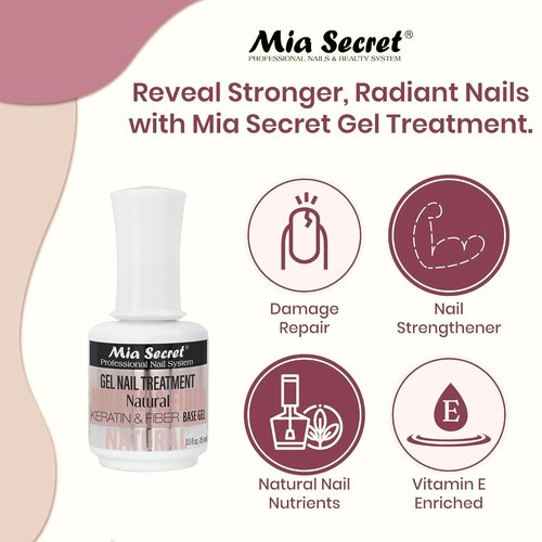 Mia Secret Professional Gel Nail Treatment Keratin Base & Top Gel 0.5 FLoz