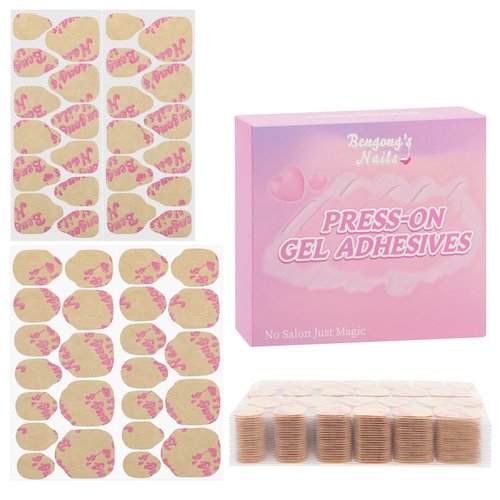 Nail Adhesive Tabs 25 Sheets 600 PCS Long Lasting 12 Sizes Strong Glue Stickers for Press Ons Nail Sticky Tabs 0.3mm Ultra-Thin Waterproof for Shower Suitable for Home DIY Use(M/L)