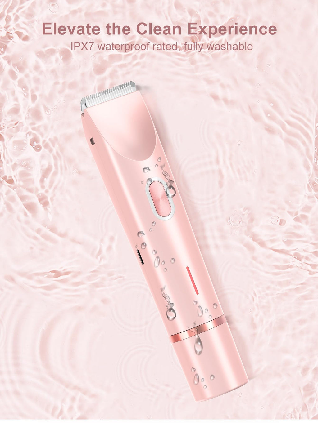 Joigivit 2 in 1 Bikini Trimmer for Women Dual Head Shaver Electric Razors Lady Pubic Hair, Ipx7 Waterproof Bikini Underarm Arm Leg Face Body Pink