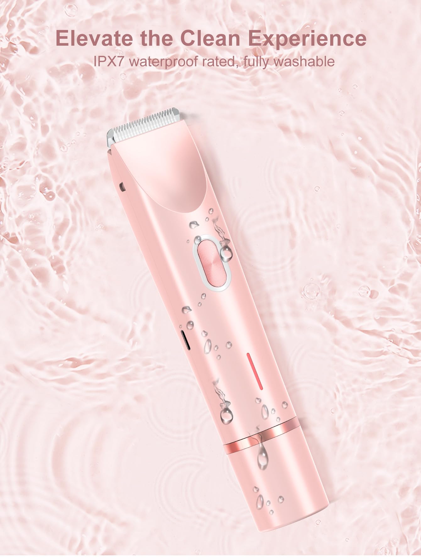 Joigivit 2 in 1 Bikini Trimmer for Women Dual Head Shaver Electric Razors Lady Pubic Hair, Ipx7 Waterproof Bikini Underarm Arm Leg Face Body Pink