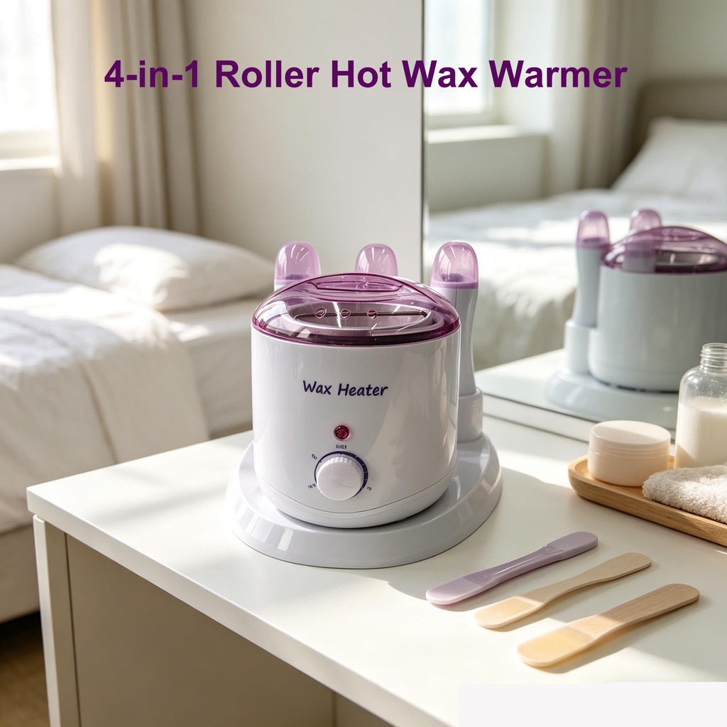 JOJOCOSMO 4 IN 1 Professional 800CC Wax Warmer + 3×100G Roll On Wax Machine with Independent Switches, Wax Warmer for Hair Removal, Depilatory Wax Heater Waxing Kit for women