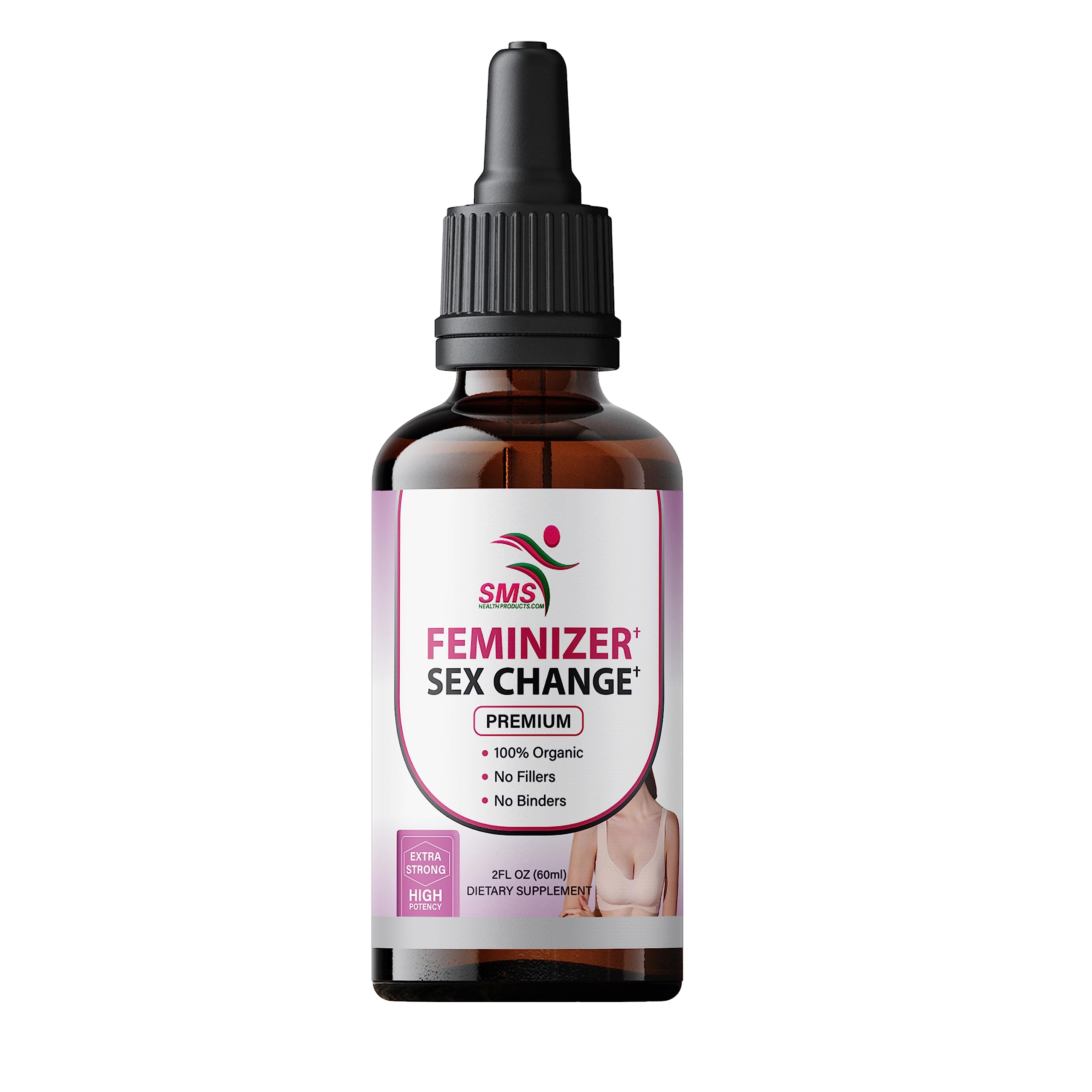 Feminizer by SMS, Pueraria Mirifica Drops for Estrogen | No Fillers | Herbal Extract | Non-GMO, Vegan, Alcohol Free Tincture | 2 Fl Oz (60ml) | for Trans Women Ladyboy LGBT
