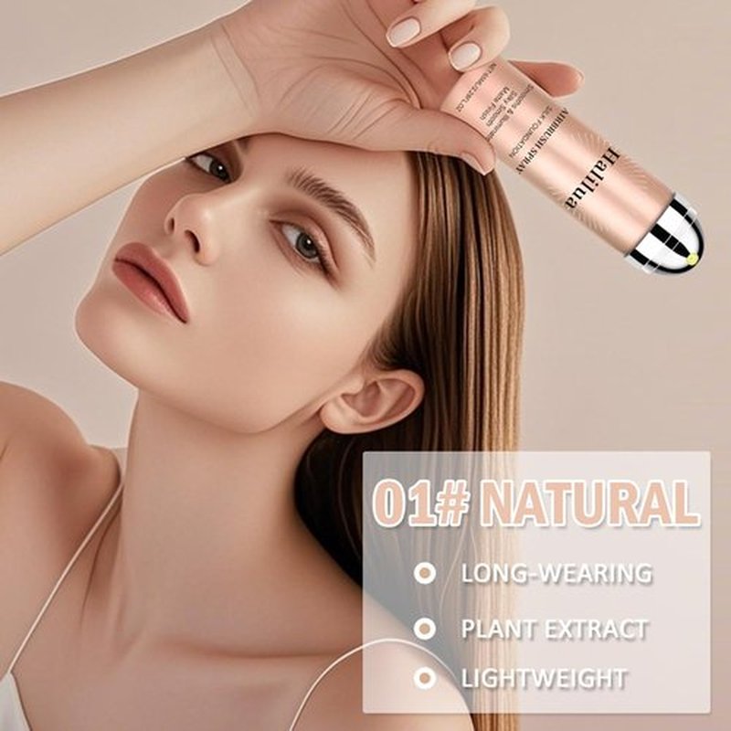 Airbrush Foundation Makeup, Silk Airbrush Flawless Sunscreen Setting Spray for Older Women, Foundation for Smooth Radiant Skin, Moisturizing Breathable Spray Makeup with Anti-aging(01# Natural)