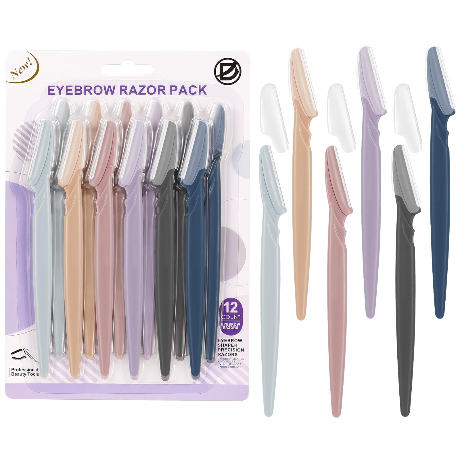 D Eyebrow Razors and Trimmers, Face Razors for Women - 12PCS