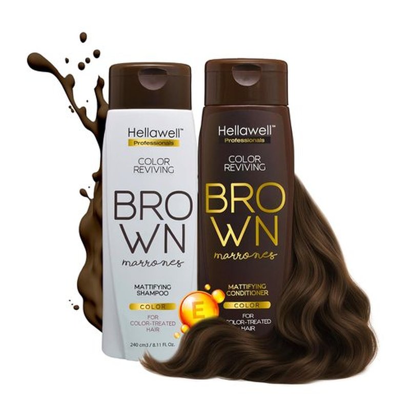 Professional Hair Coloring Kit - Permanent Hair Dye with Color Reviving Shampoo & Conditioner | 100% Gray Coverage | Brown Tone 4.0