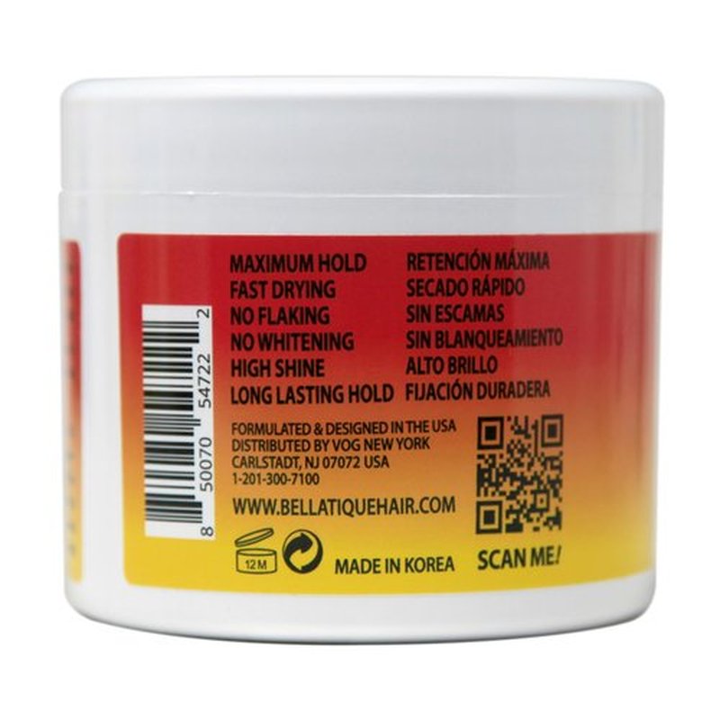 BELLATIQUE GRIP N GLIDE Braiding Gel Maximum Hold for LOC & Twist - No Flaking, No Whitening, Fast Drying, High Shine, Cool & Refreshing, Long Lasting Hold (5 oz)