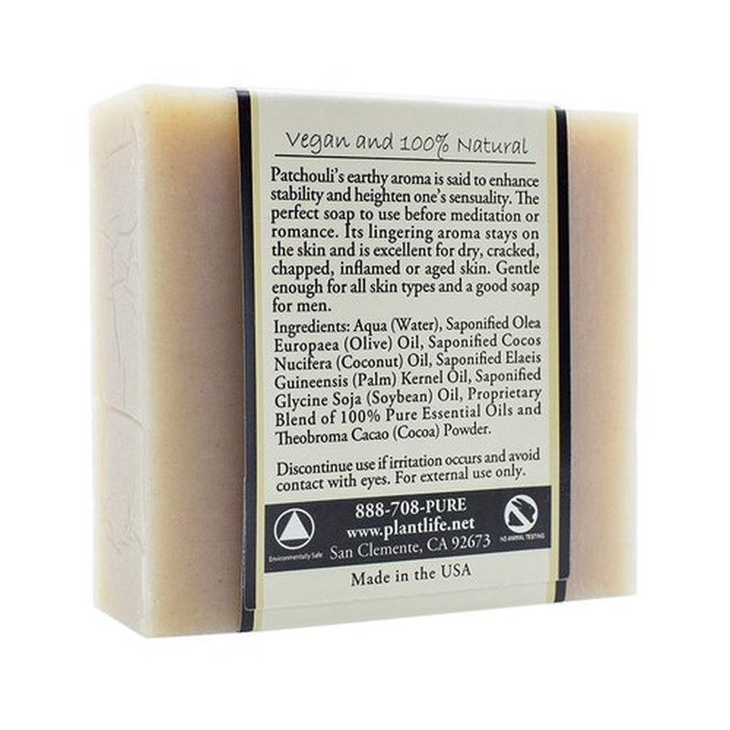 Plantlife Patchouli 3-pack Bar Soap - Moisturizing and Soothing Soap for Your Skin - Hand Crafted Using Plant-Based Ingredients - Made in California 4oz Bar