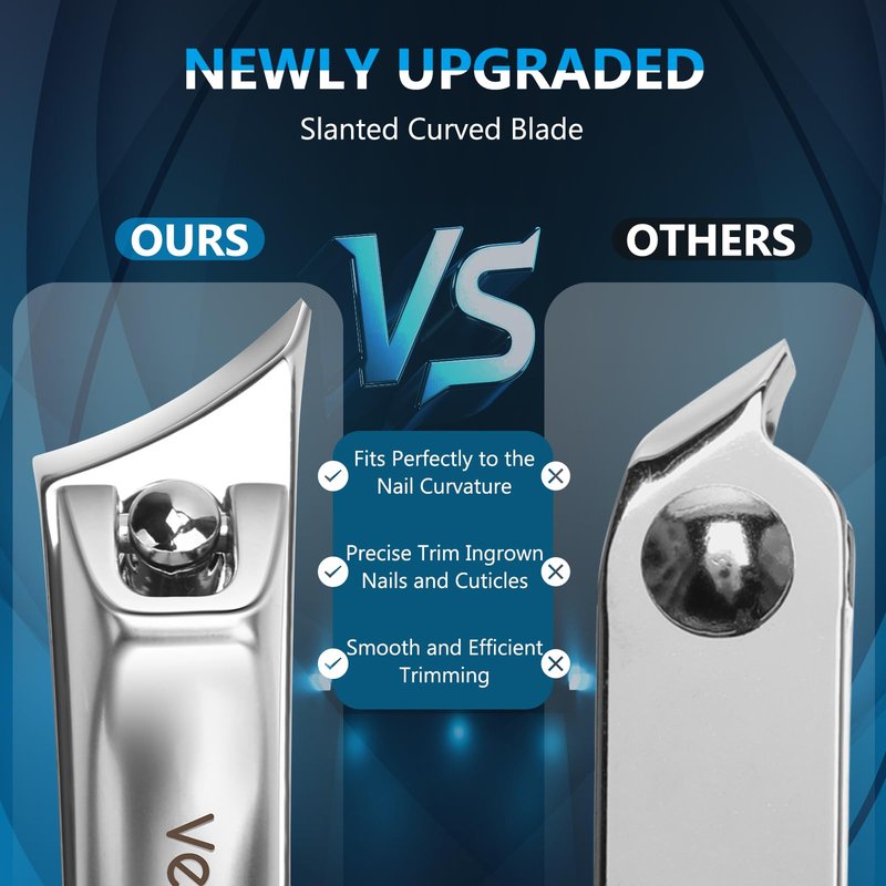 Vepkuso Nail Clippers&Toenail Clippers for Thick Nails for Seniors | Toe Nail Clippers Set for Ingrown Nails for Men | Manicure Kit &Nail Cutter for Women, Gift Idea