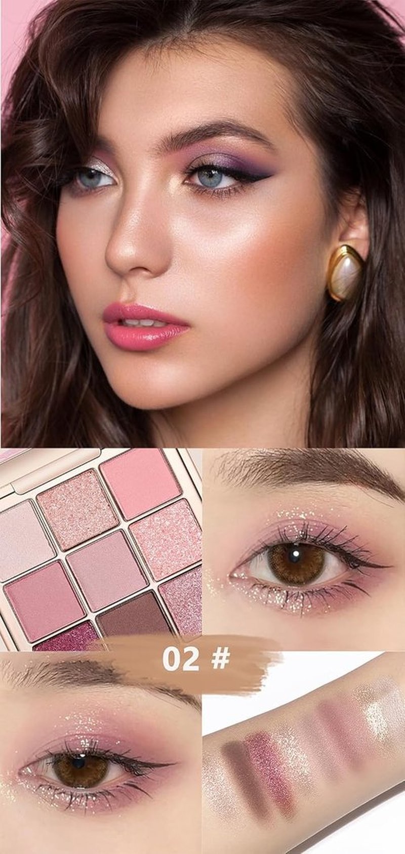 Skiennix Eyeshadow Palette - 9 Color Matte, Shimmer & Glitter | Highly Pigmented, Waterproof, Long Lasting